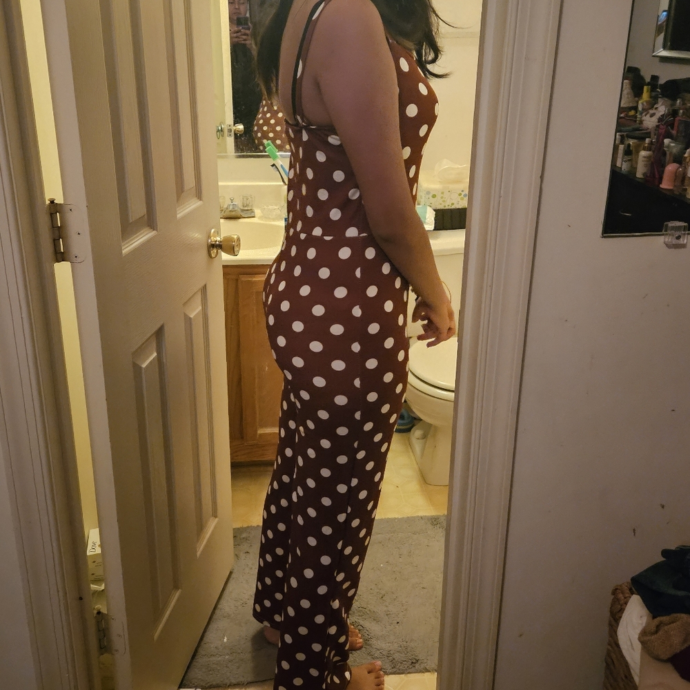 Brown polka dot jumper
